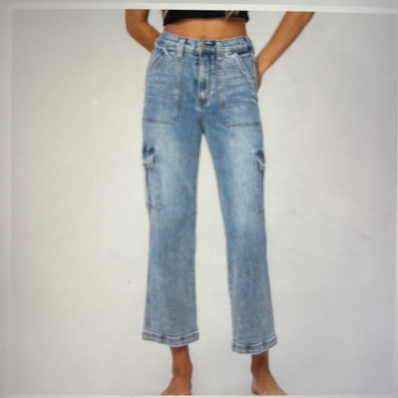 VERVET high rise Dixie utility/cargo jeans plus size Womens 20W light wash 90’s - Picture 3 of 16